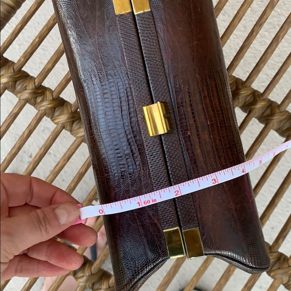 Vintage Brown Leather Snake Clutch - Picture 10 of 11